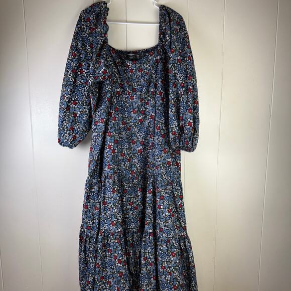 Summersalt The Tiered Puff Sleeve Dress Floral midi long sleeve fall‎ transition - Picture 1 of 9